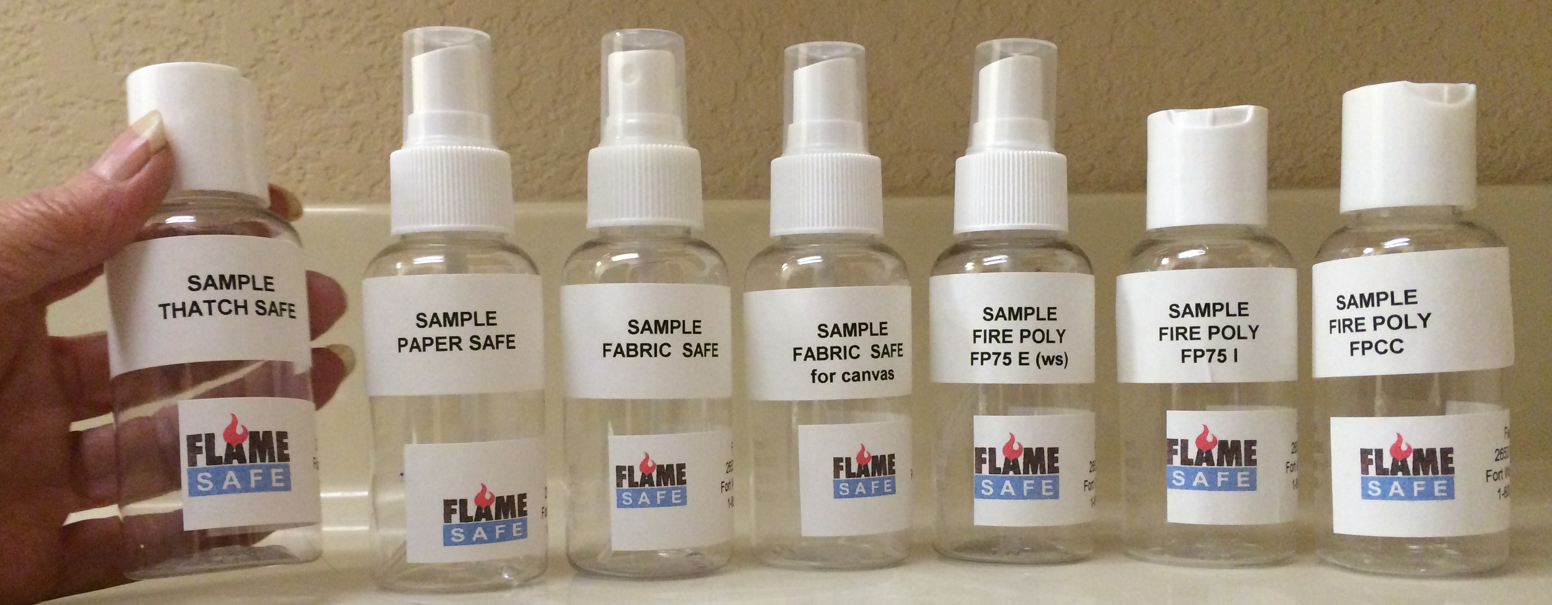 sample 3 0z bottles fire retardants